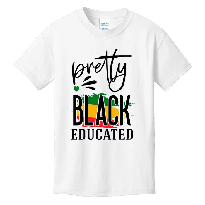 Pretty Black Educated For Black History Month Gift Kids T-Shirt