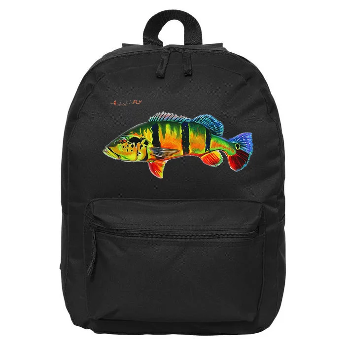 Peacock Bass Fishing Fish & Hoodies By Black Fly 16 in Basic Backpack