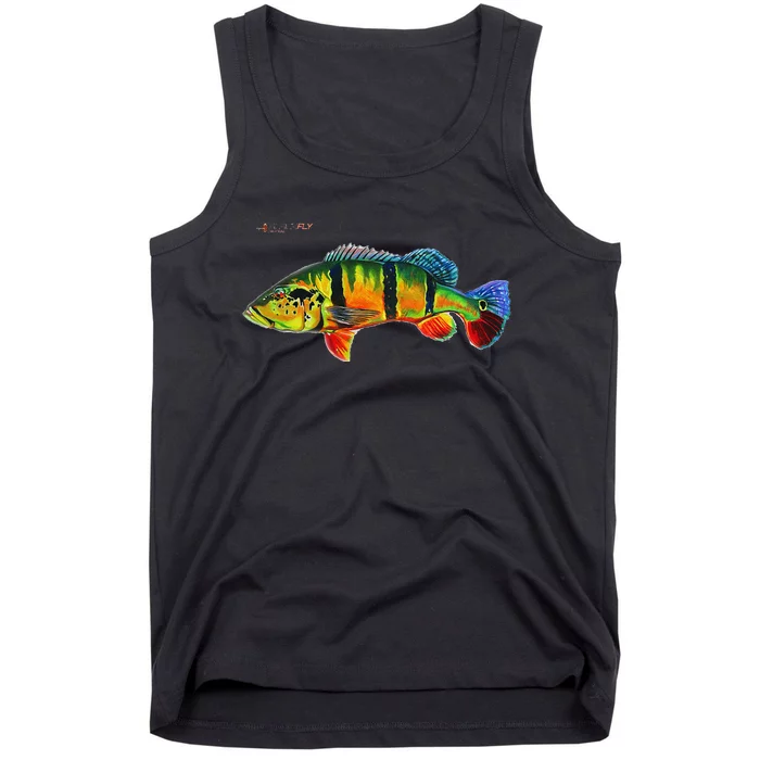 Peacock Bass Fishing Fish & Hoodies By Black Fly Tank Top