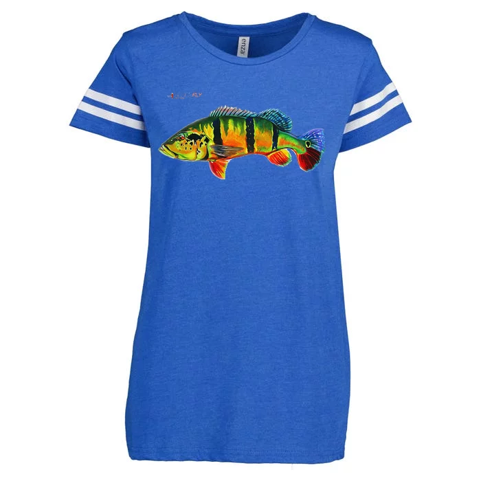 Peacock Bass Fishing Fish & Hoodies By Black Fly Enza Ladies Jersey Football T-Shirt