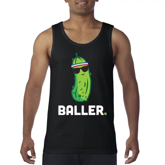 Pickle Baller Funny Pickleball Tank Top