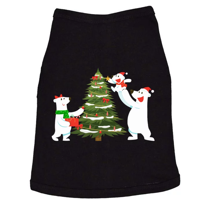 Polar Bear Family With Christmas Tree Doggie Tank