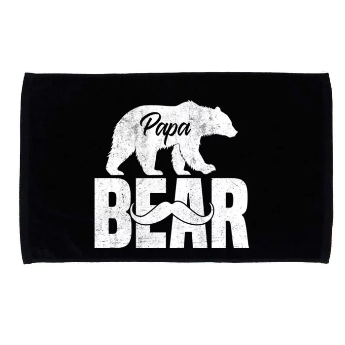 Papa Bear For Fathers Day For Grandpa Papa Bear Funny Microfiber Hand Towel