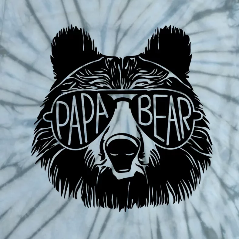 Papa Bear Face Sunglasses Papa Bear Lover FatherS Day Tie-Dye T-Shirt