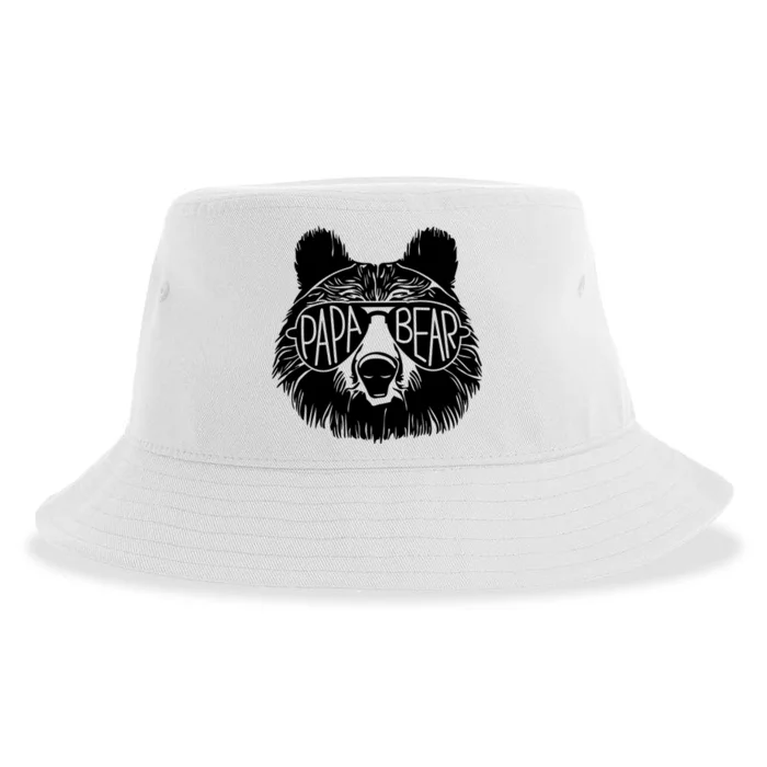 Papa Bear Face Sunglasses Papa Bear Lover FatherS Day Sustainable Bucket Hat