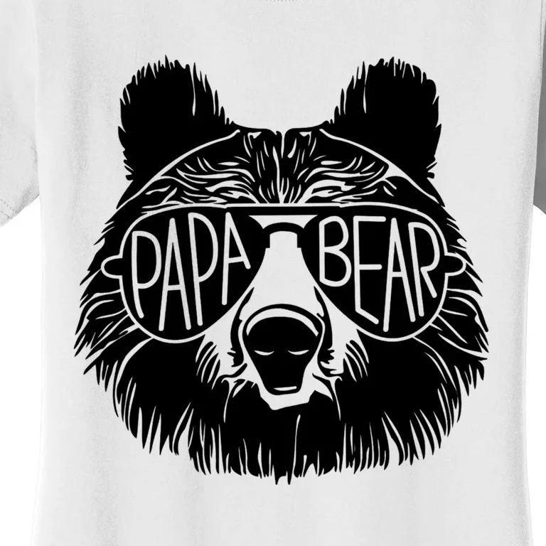 Papa Bear Face Sunglasses Papa Bear Lover FatherS Day Women's T-Shirt