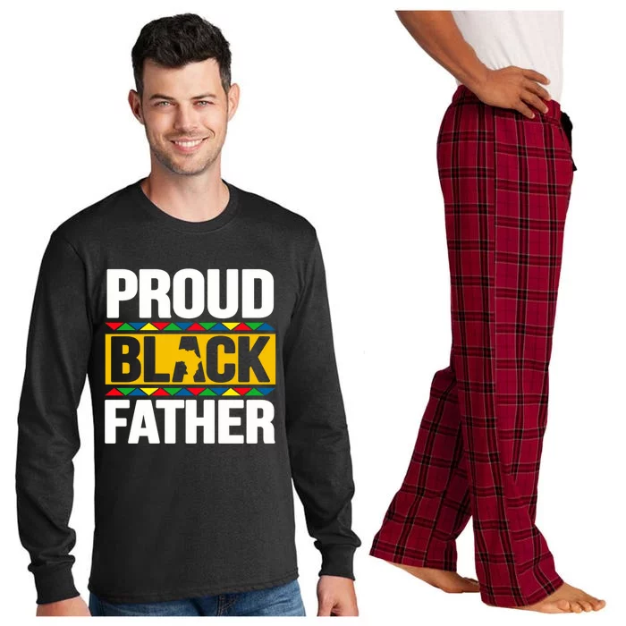 Proud Black Father Pride African Map Juneteenth Father's Day Funny Gift Long Sleeve Pajama Set