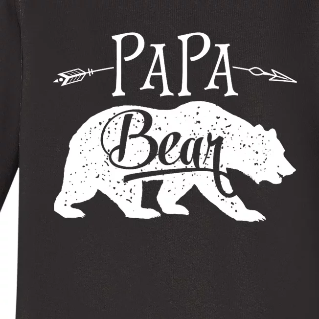 Papa Bear Fathers Day Family Matching Couple Baby Long Sleeve Bodysuit