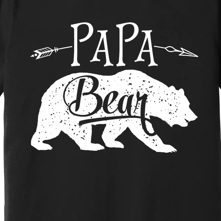 Papa Bear Fathers Day Family Matching Couple Premium T-Shirt