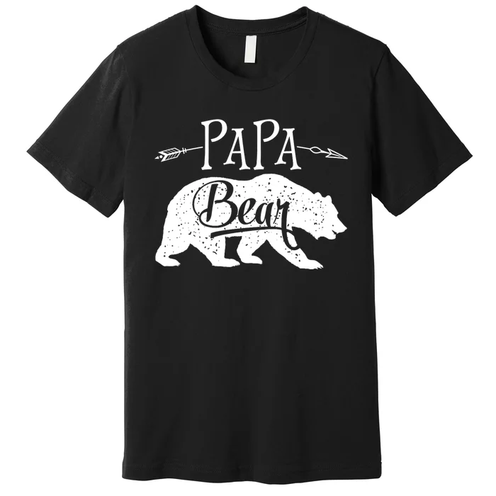 Papa Bear Fathers Day Family Matching Couple Premium T-Shirt