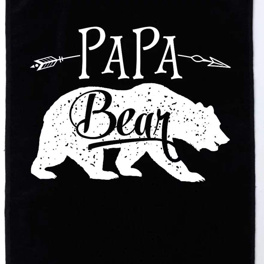 Papa Bear Fathers Day Family Matching Couple Platinum Collection Golf Towel