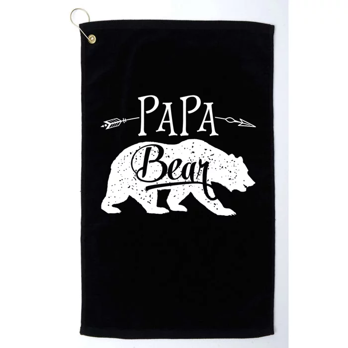 Papa Bear Fathers Day Family Matching Couple Platinum Collection Golf Towel