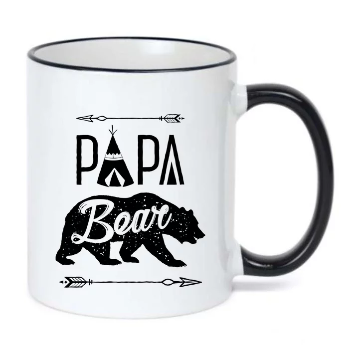 Papa Bear Fathers Day Family Matching Couple Black Color Changing Mug