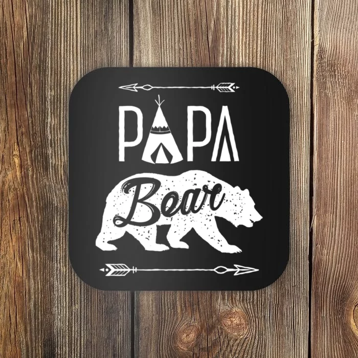 Papa Bear Fathers Day Family Matching Couple Coaster