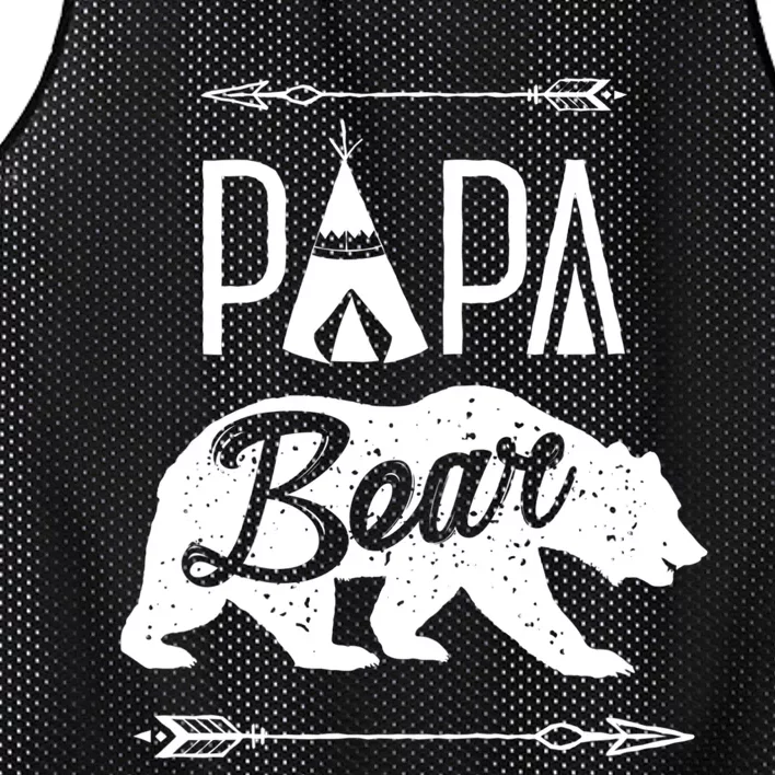 Papa Bear Fathers Day Family Matching Couple Mesh Reversible Basketball Jersey Tank