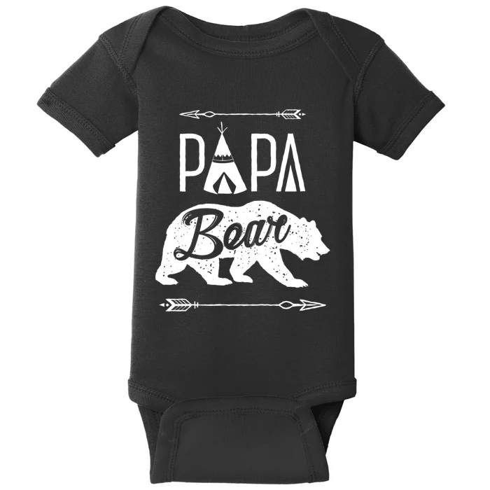 Papa Bear Fathers Day Family Matching Couple Baby Bodysuit