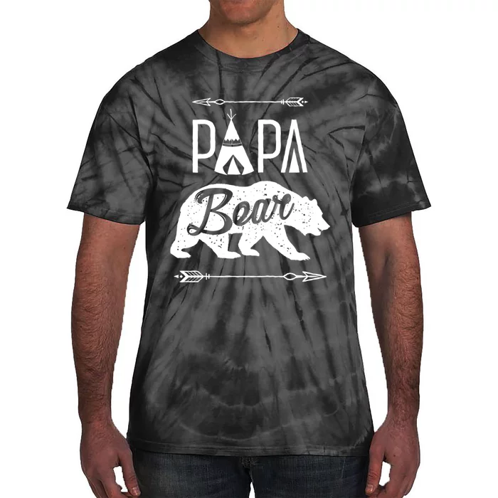 Papa Bear Fathers Day Family Matching Couple Tie-Dye T-Shirt