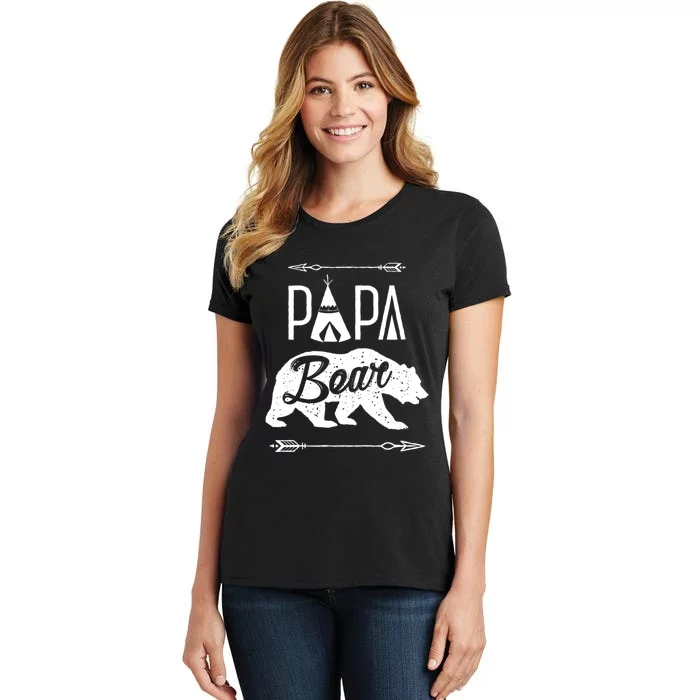 Papa Bear Fathers Day Family Matching Couple Women's T-Shirt