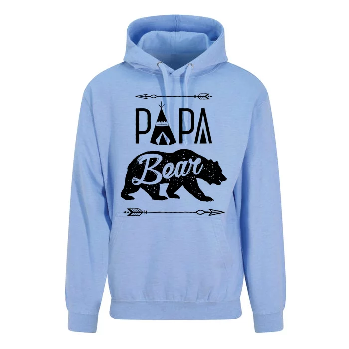 Papa Bear Fathers Day Family Matching Couple Unisex Surf Hoodie