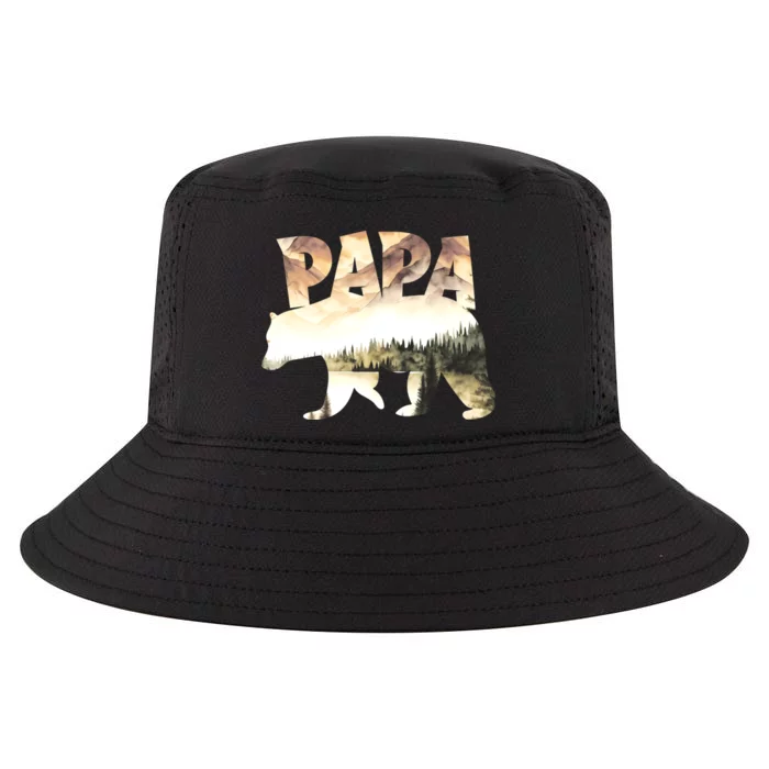 Papa Bear Forest Lake Mountain Scene Outdoors FatherS Day Cool Comfort Performance Bucket Hat