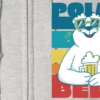 Polar Bear Funny Beer Lover Retro Sunset Full Zip Hoodie