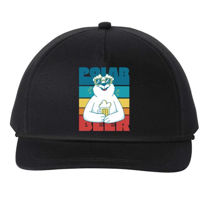 Polar Bear Funny Beer Lover Retro Sunset Snapback Five-Panel Rope Hat