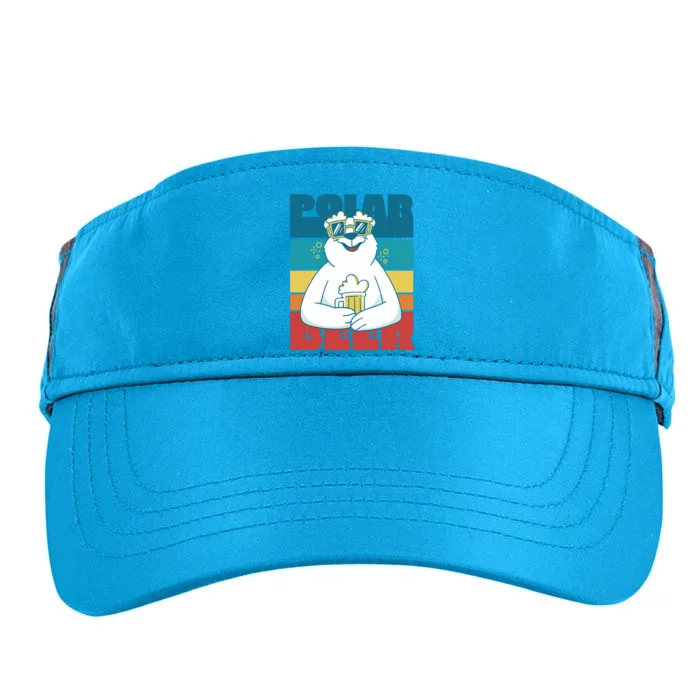 Polar Bear Funny Beer Lover Retro Sunset Adult Drive Performance Visor