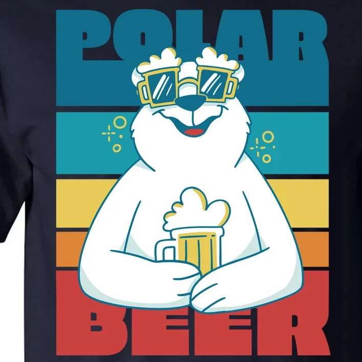 Polar Bear Funny Beer Lover Retro Sunset Tall T-Shirt