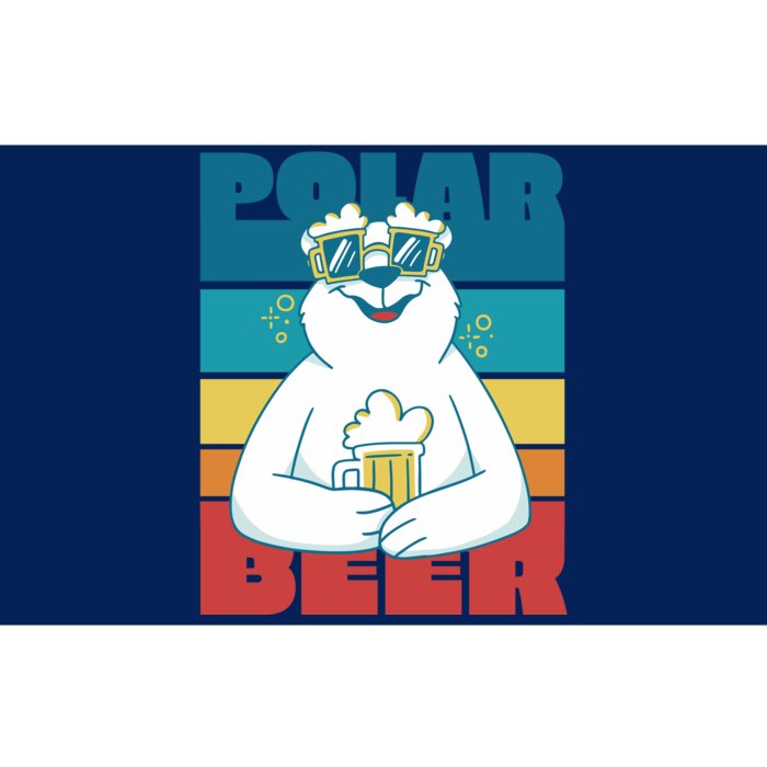 Polar Bear Funny Beer Lover Retro Sunset Bumper Sticker