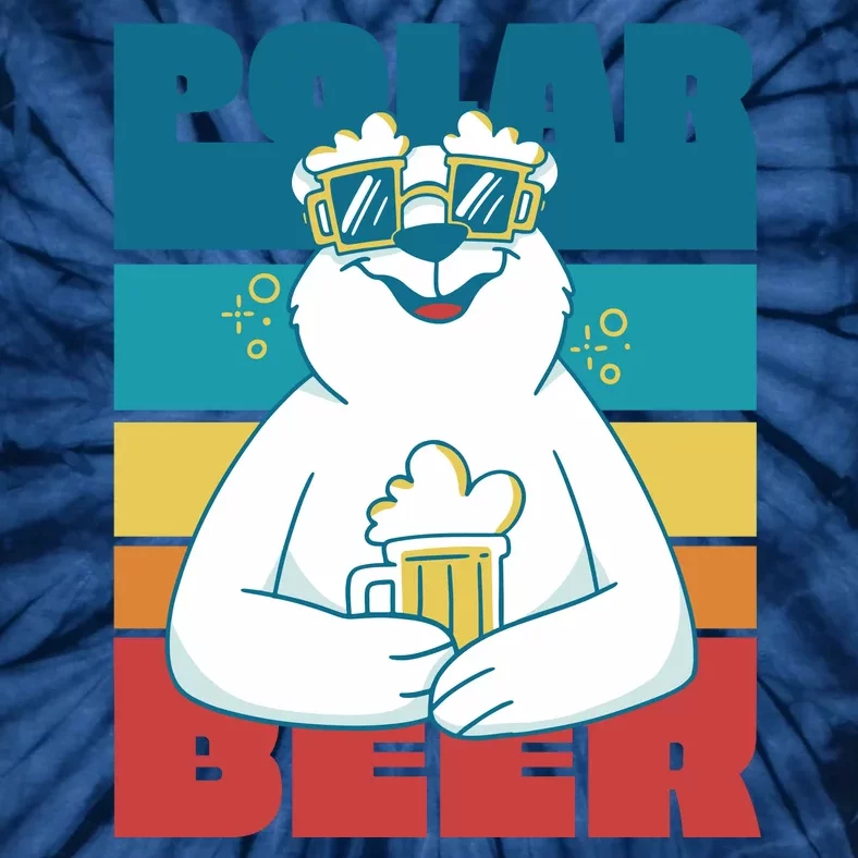 Polar Bear Funny Beer Lover Retro Sunset Tie-Dye T-Shirt