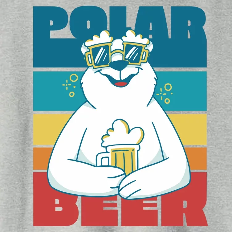 Polar Bear Funny Beer Lover Retro Sunset Women's Crop Top Tee