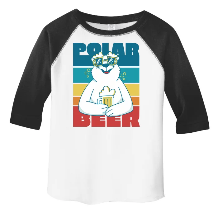 Polar Bear Funny Beer Lover Retro Sunset Toddler Fine Jersey T-Shirt