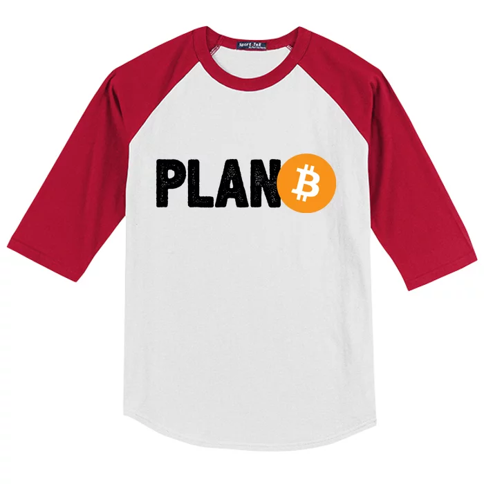 Plan B Funny Bitcoin Kids Colorblock Raglan Jersey