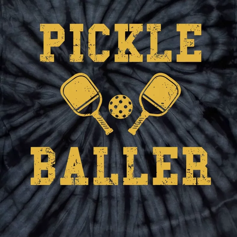 Pickle Baller Funny Sport Lover Tie-Dye T-Shirt