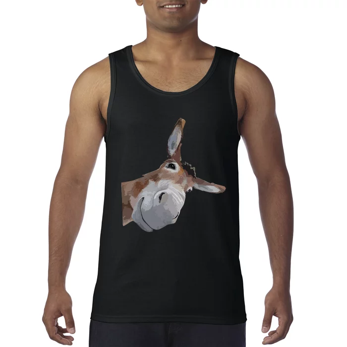 Peach Bruh Funny Donkey Art Donkey Head Smile Eagerlys Tank Top