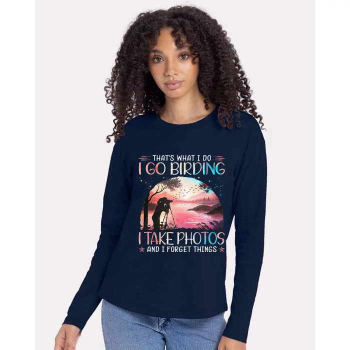 Photographing Birdwatching Forget Things Womens Cotton Relaxed Long Sleeve T-Shirt