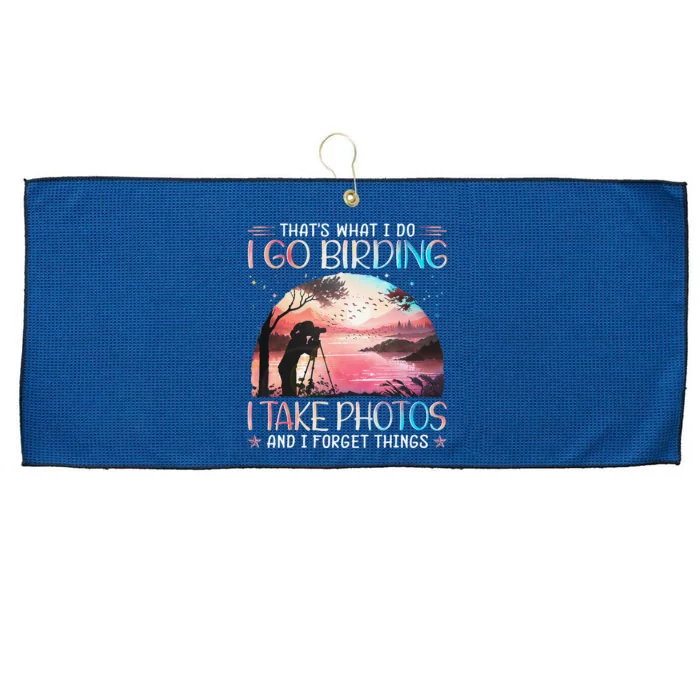 Photographing Birdwatching Forget Things Large Microfiber Waffle Golf Towel