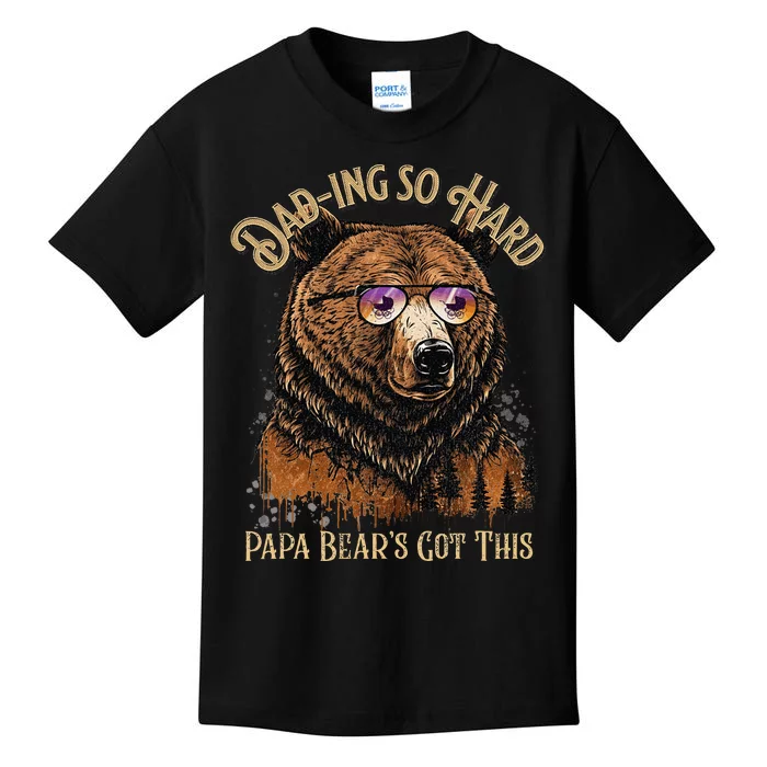 Papa Bear Funny Fathers Day Gift Kids T-Shirt