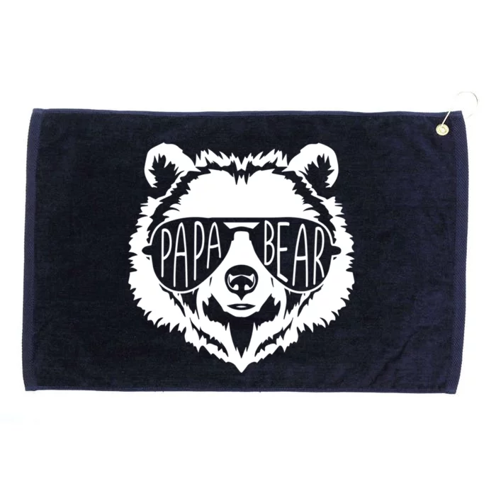 Papa Bear Face With Sunglasses Funny Gift Grommeted Golf Towel