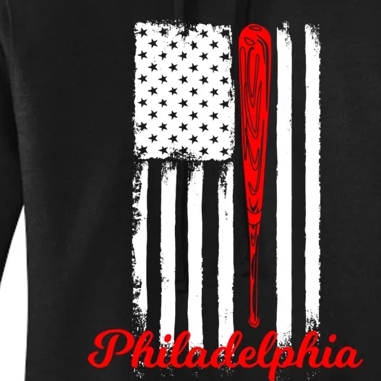 Philadelphia Baseball Flag Hoodie For Philly Baseball Fans Women's Pullover Hoodie