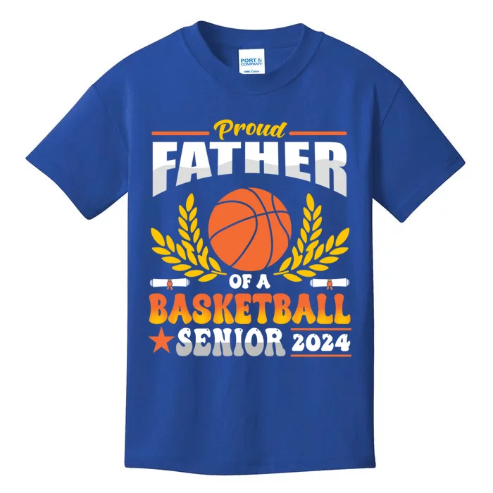 Proud Basketball Father Of A 2024 Senior Gift Kids T-Shirt