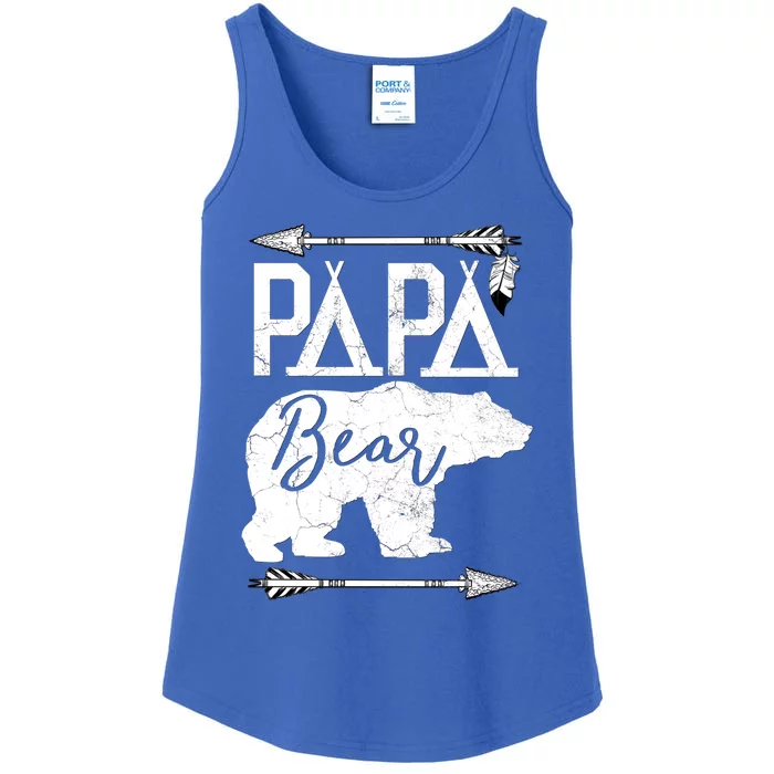 Papa Bear Fathers Day Gift For Dad Grandpa Husband Daddy Gift Ladies Essential Tank