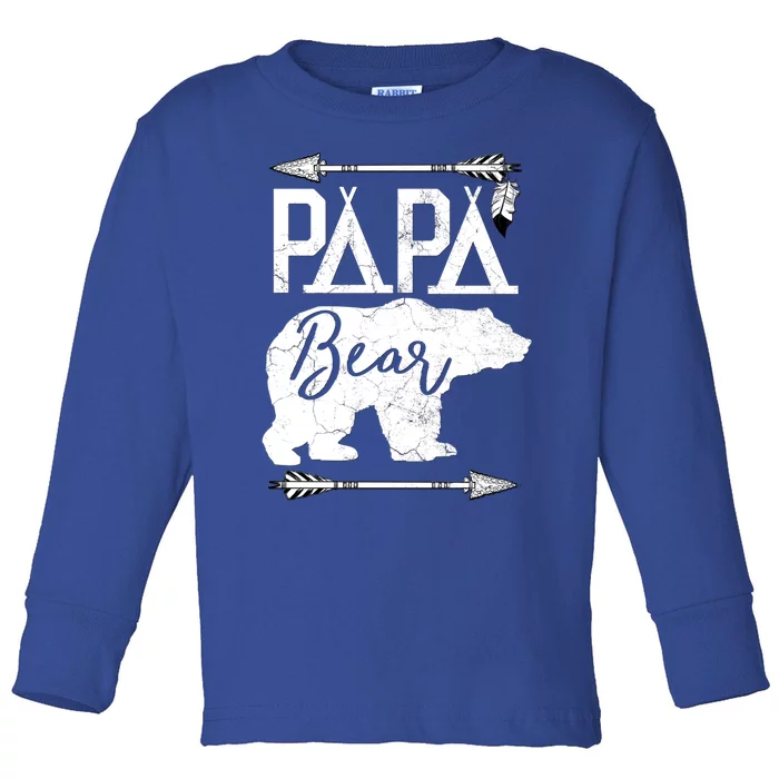 Papa Bear Fathers Day Gift For Dad Grandpa Husband Daddy Gift Toddler Long Sleeve Shirt