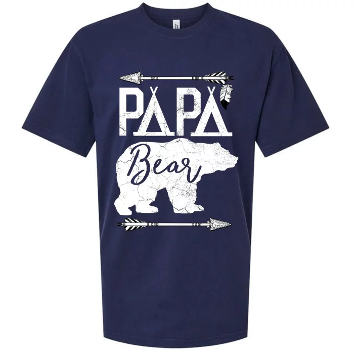 Papa Bear Fathers Day Gift For Dad Grandpa Husband Daddy Gift Sueded Cloud Jersey T-Shirt