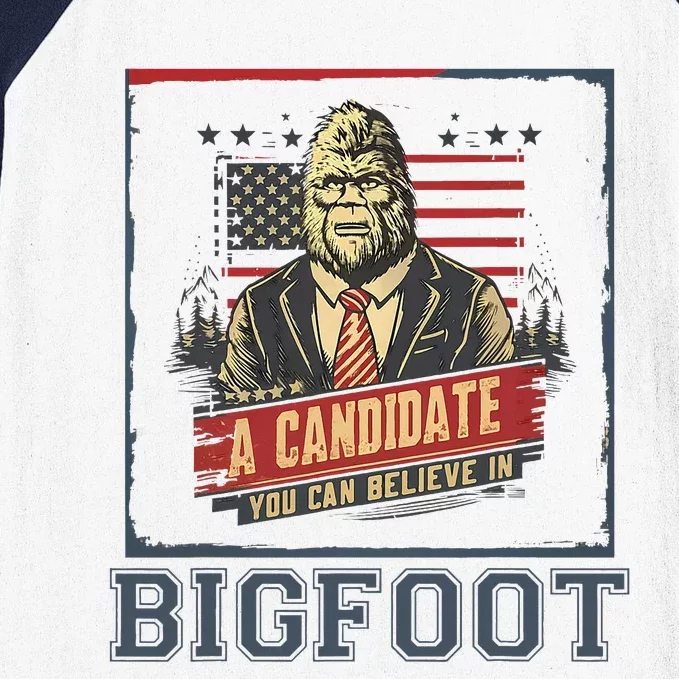 Patriotic Bigfoot For President American Election 2024 Baseball Sleeve Shirt