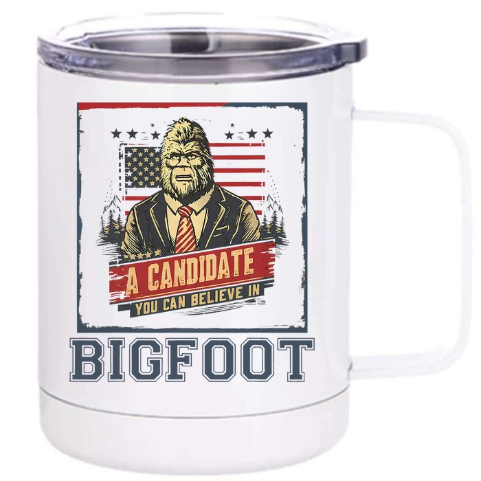 Patriotic Bigfoot For President American Election 2024 Front & Back 12oz Stainless Steel Tumbler Cup