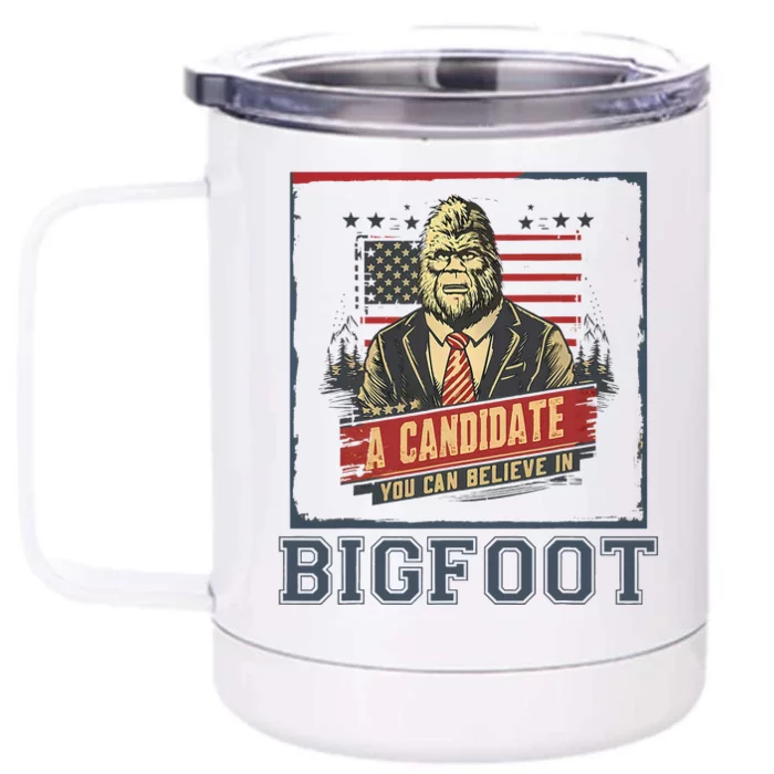 Patriotic Bigfoot For President American Election 2024 Front & Back 12oz Stainless Steel Tumbler Cup