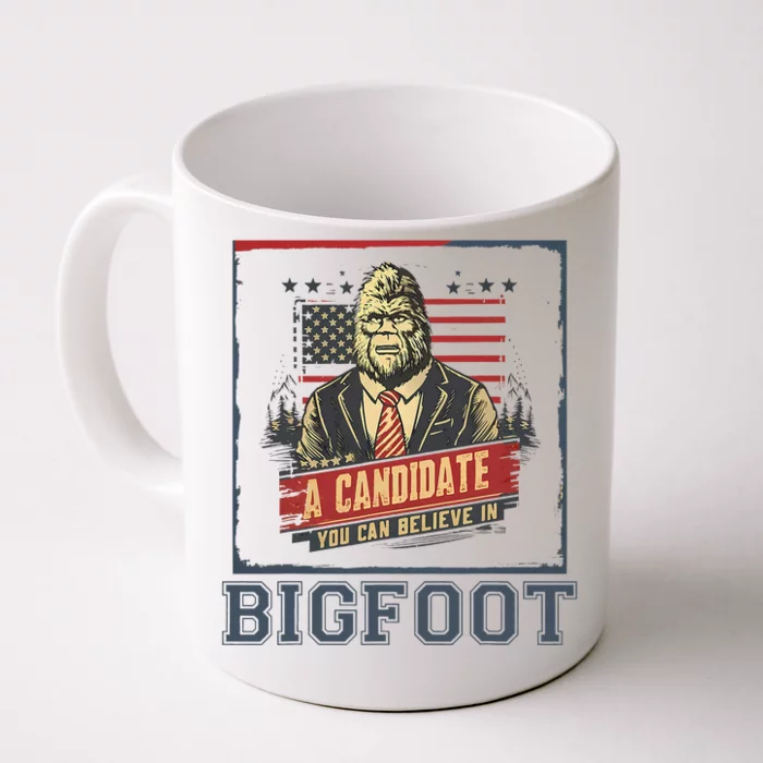 Patriotic Bigfoot For President American Election 2024 Front & Back Coffee Mug