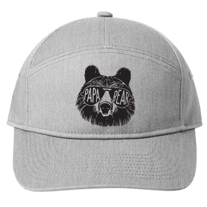 Papa Bear Fathers Day Gift 7-Panel Snapback Hat