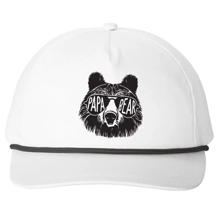 Papa Bear Fathers Day Gift Snapback Five-Panel Rope Hat